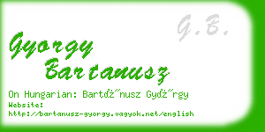 gyorgy bartanusz business card